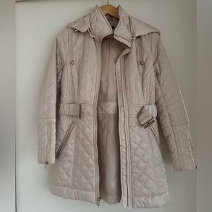 Bebe Cream Quilted Puffer Coat